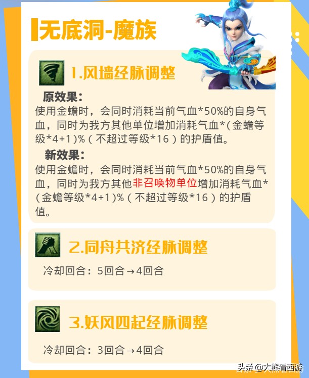 梦幻西游：18门派调整汇总，一图带你看完10月门派调整内容