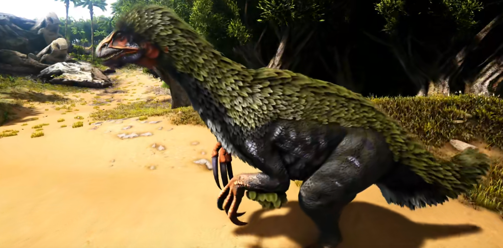 《方舟生存进化》最强的草食性恐龙，镰刀龙单挑不虚霸王龙