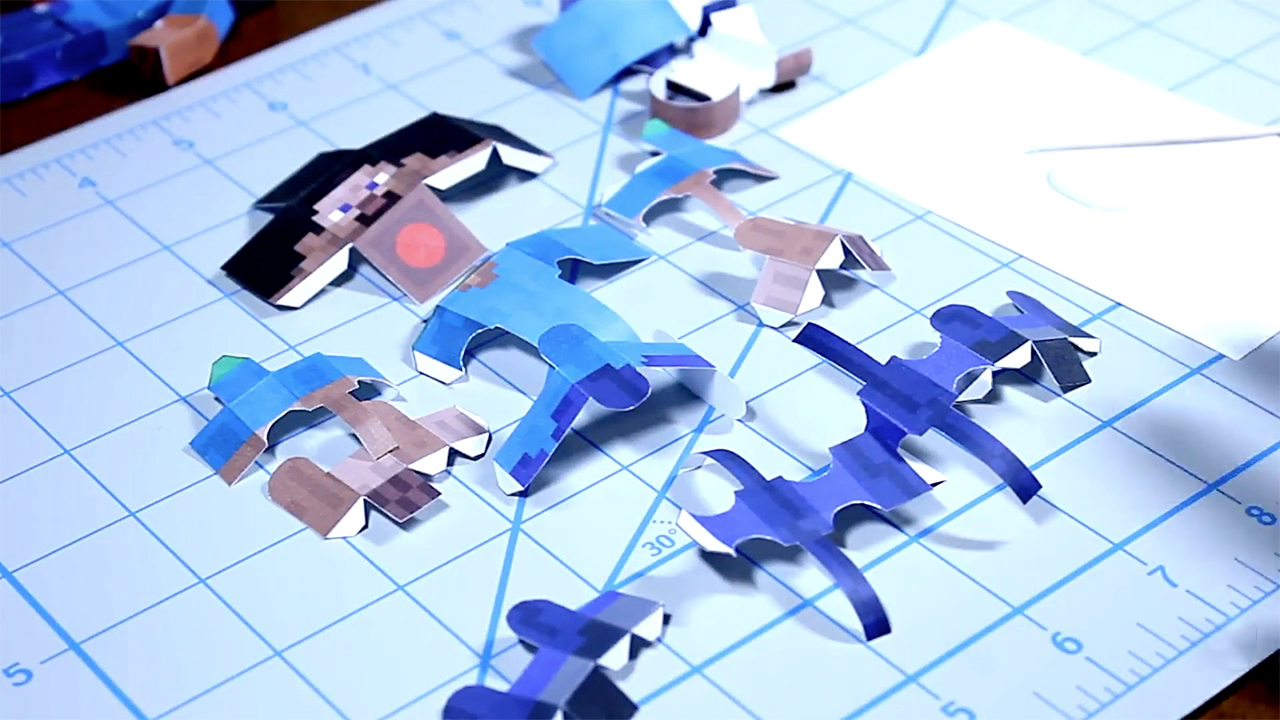 我的世界:国内狂人用纸制作史蒂夫,结构简单还能动,想拥有吗?