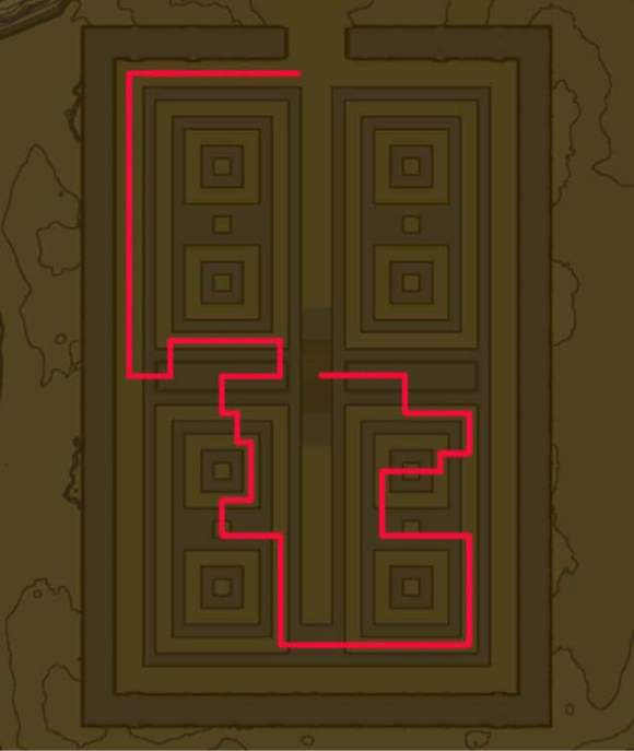 塞尔达荒野之息-获取蛮族套的三个迷宫的正确走法图解