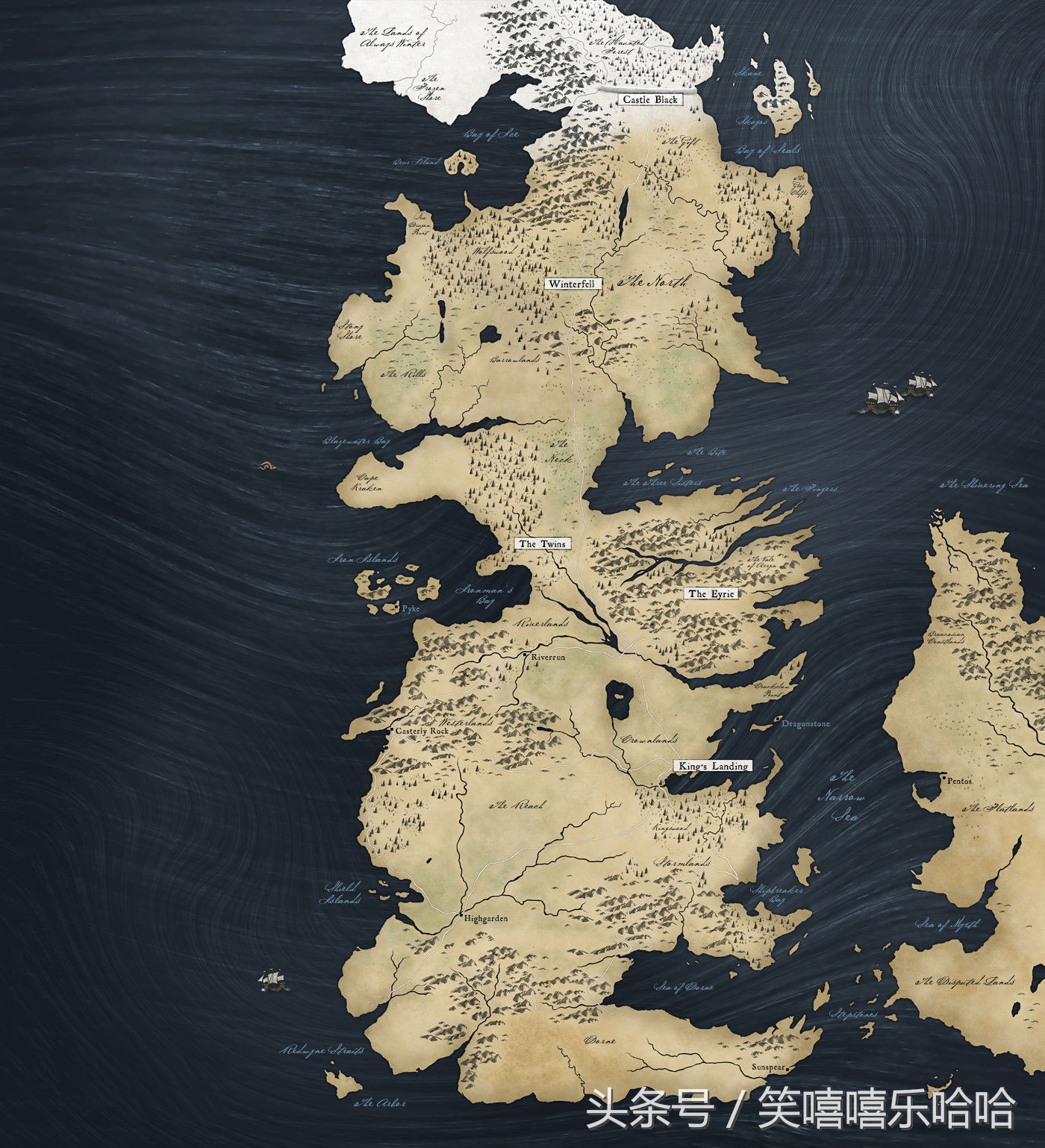 《冰与火之歌》（权力的游戏）全境和主要区域地图