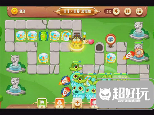 保卫萝卜3公园第56关金萝卜通关攻略 克怪利器