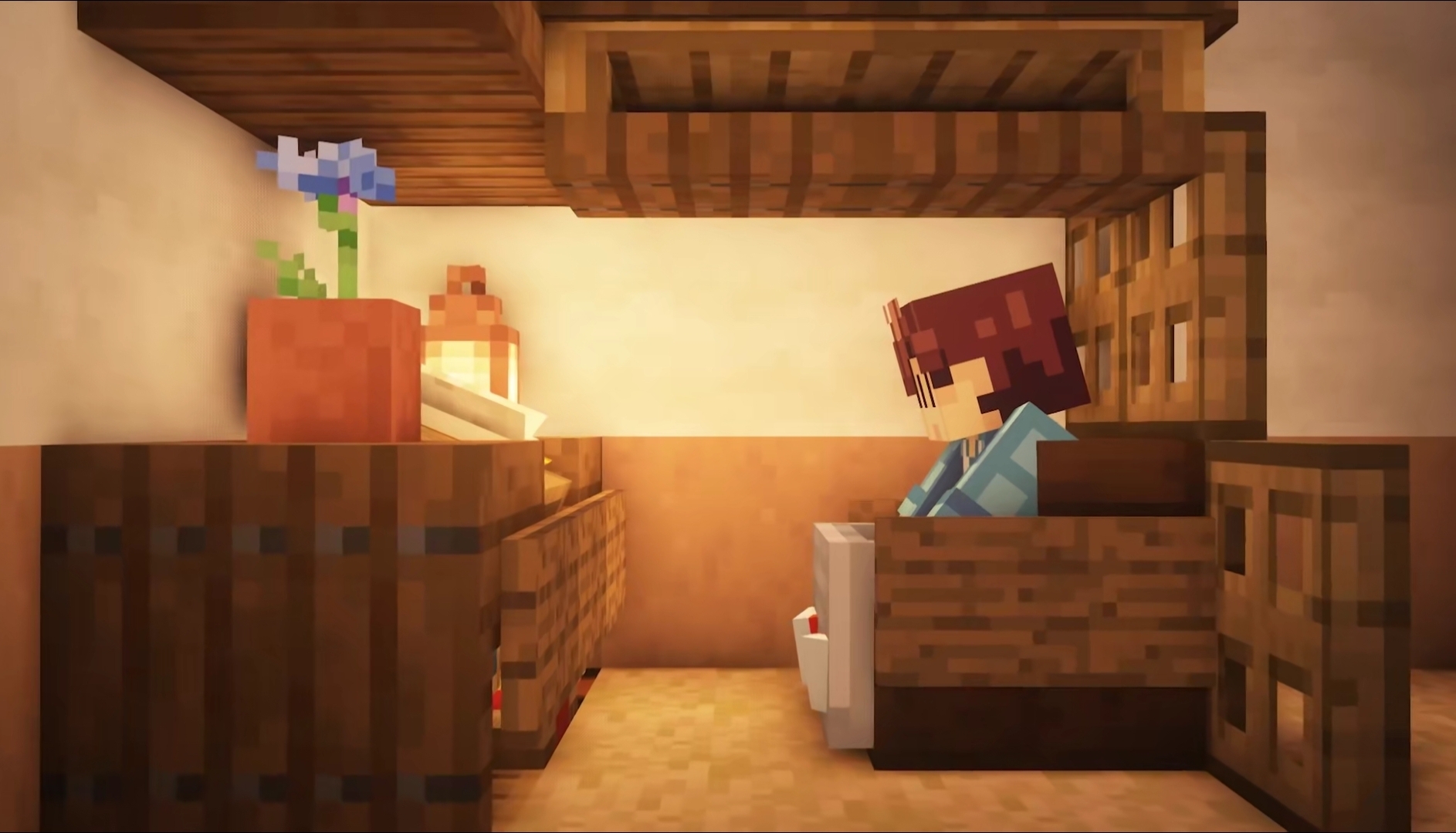 我的世界:女玩家是如何装饰床的,看到这八种设计,我舍不得走了