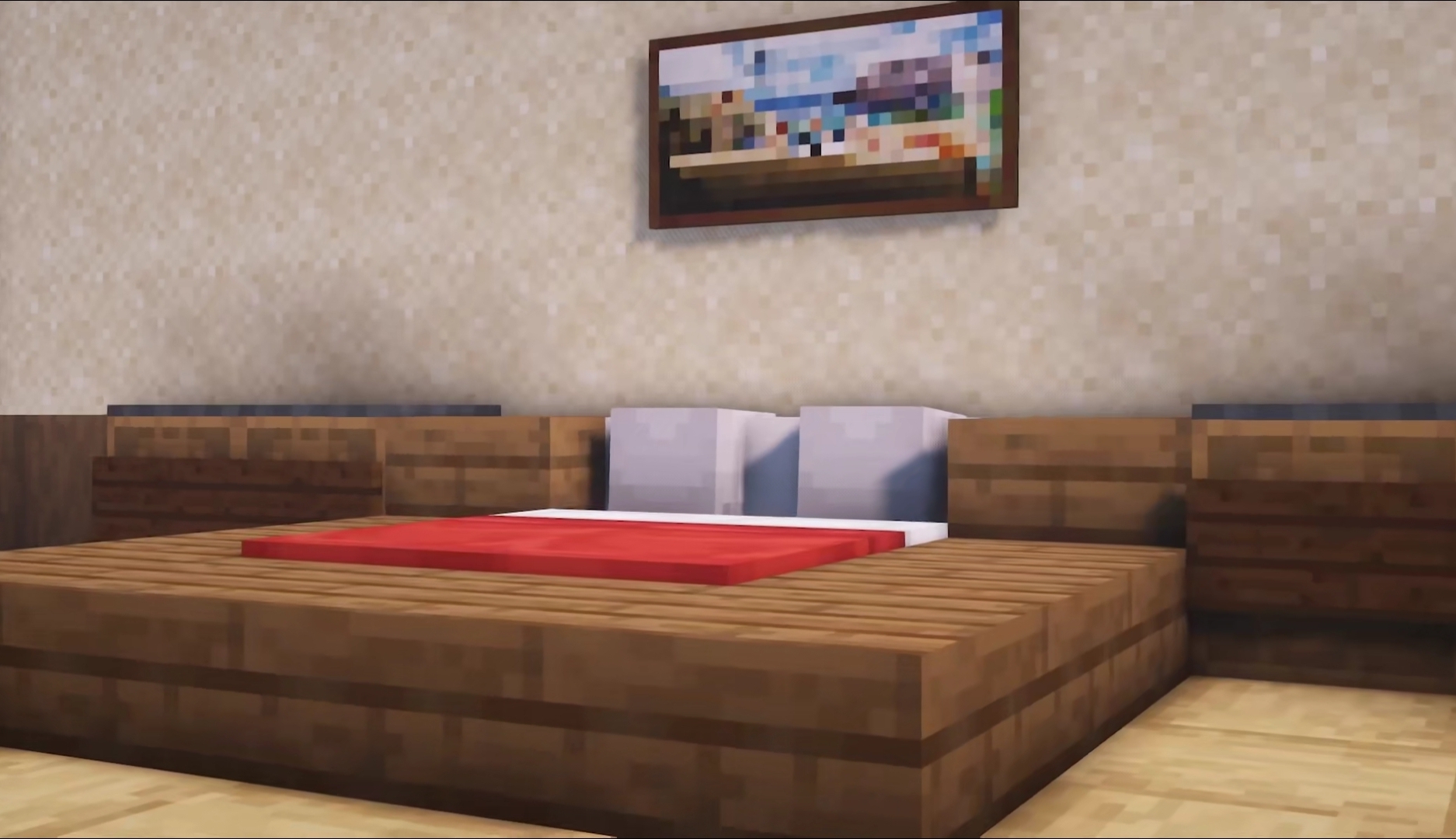 我的世界:女玩家是如何装饰床的,看到这八种设计,我舍不得走了