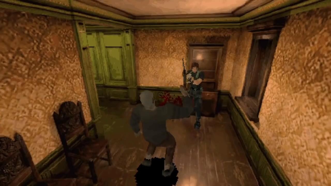 《生化危机4》PS1画质版Mod演示 全屏马赛克