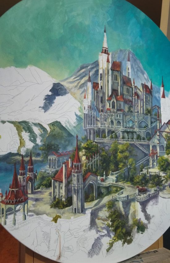 《巫师3》玩家手绘鲍克兰宫殿 细节逼真高度还原