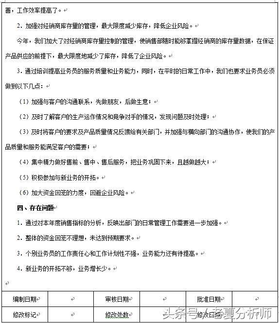 市场营销销售部工作计划和工作总结