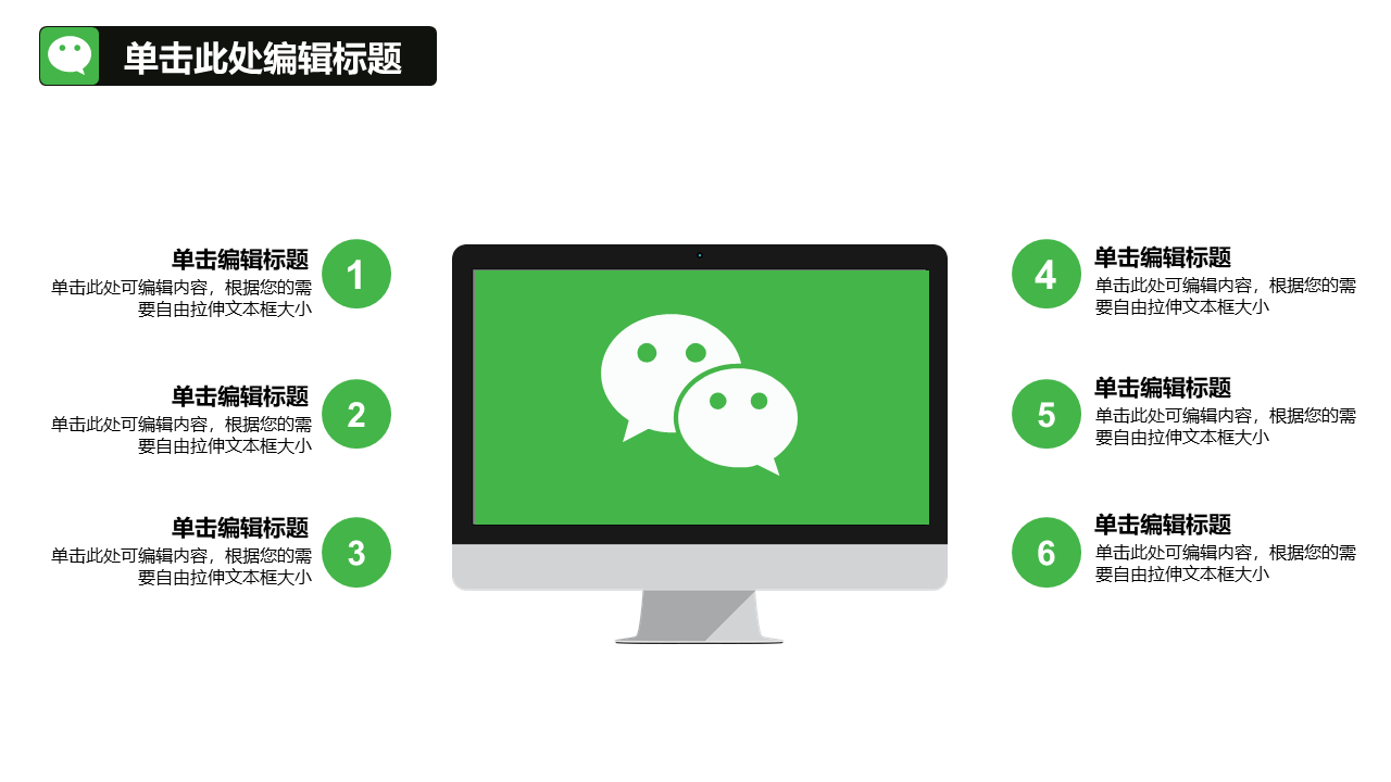 36页逻辑通顺、排版大气的微信营销手册PPT模板，人人都有份！