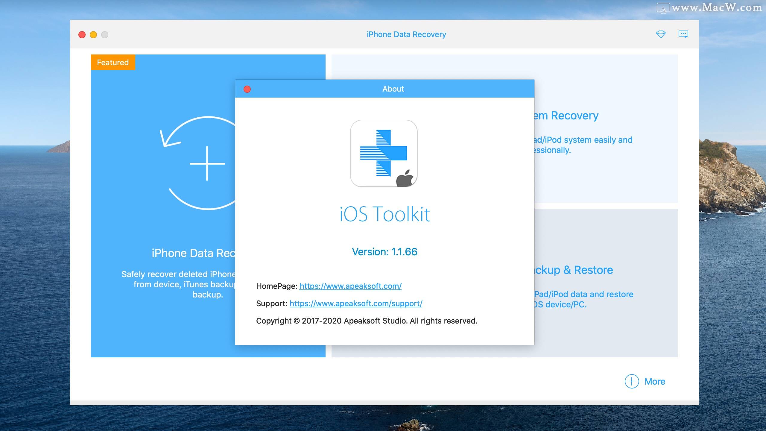 iOS数据恢复软件Apeaksoft iOS Toolkit mac激活版