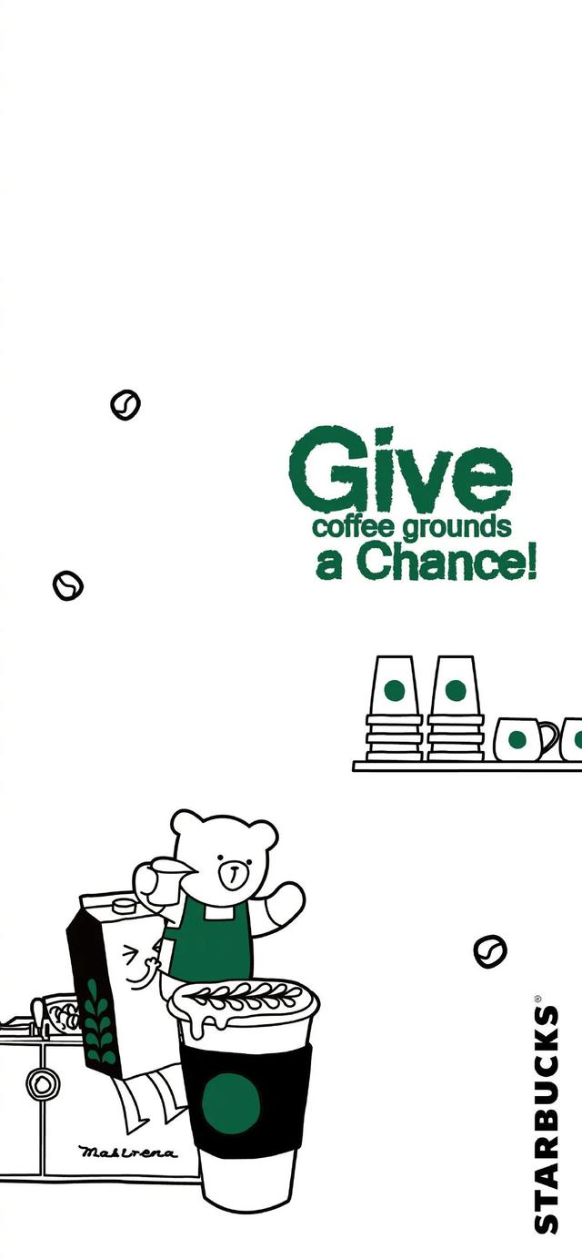 海报 | 星巴克熊店长的墙纸海报，少女心泛滥了！