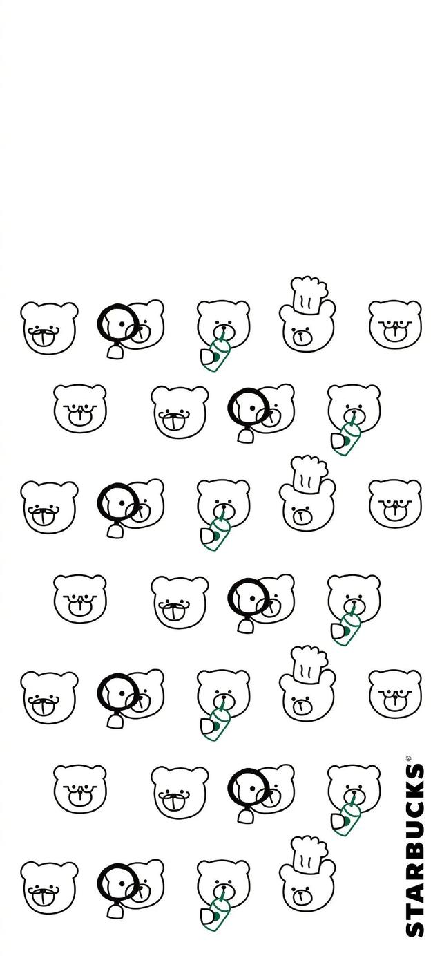 海报 | 星巴克熊店长的墙纸海报，少女心泛滥了！