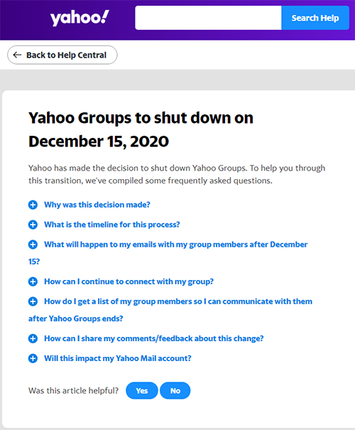 Yahoo Groups将永久关站 互联网 微新闻 第1张