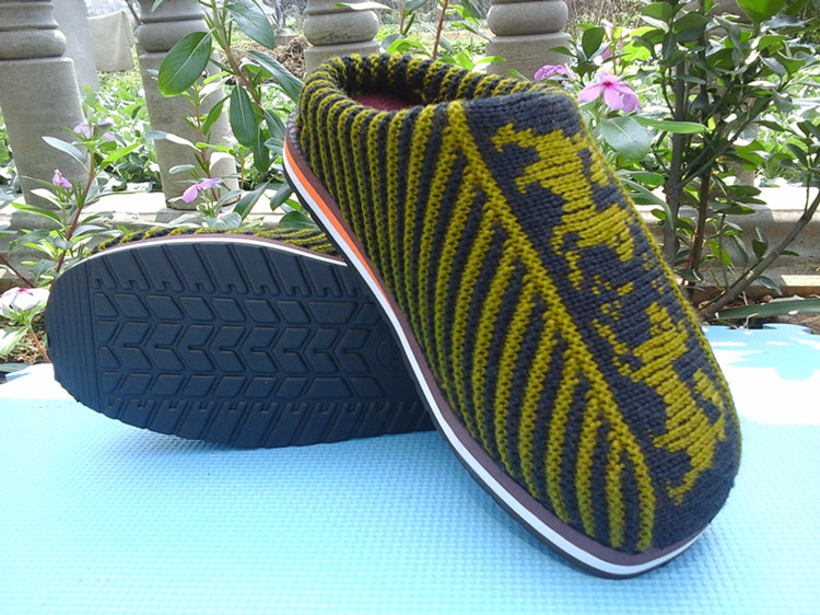 冬季毛线拖鞋编织图解教程，内有海绵，非常暖和