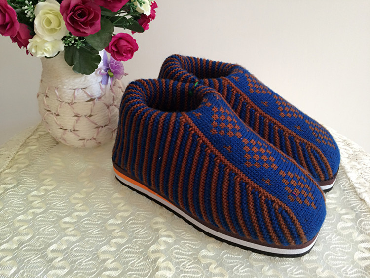 冬季毛线拖鞋编织图解教程，内有海绵，非常暖和