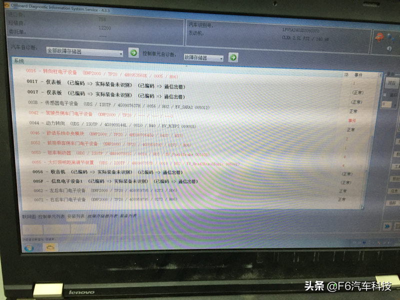 奥迪A6L仪表盘与中控显示屏黑屏、无显示故障 |F6专家课堂