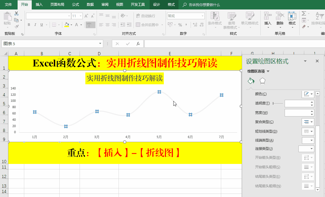 Excel函数公式：含金量超高的折线图表制作技巧解读