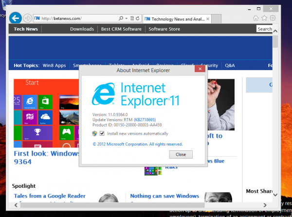 所有Windows 7用户将被迫升级IE浏览器