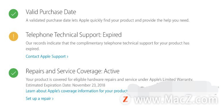 如何检查您的 Mac 或 iOS 设备仍在保修范围内？