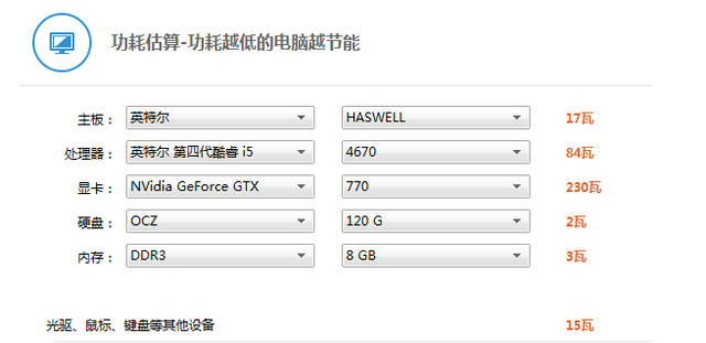 平台功率计算与电源额定功率选择_Z-ONE主机选用金牌电源
