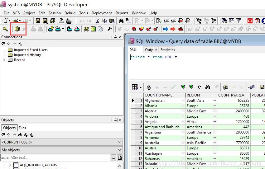PLSQL Developer连接Oracle及基本使用，表及语句索引情况