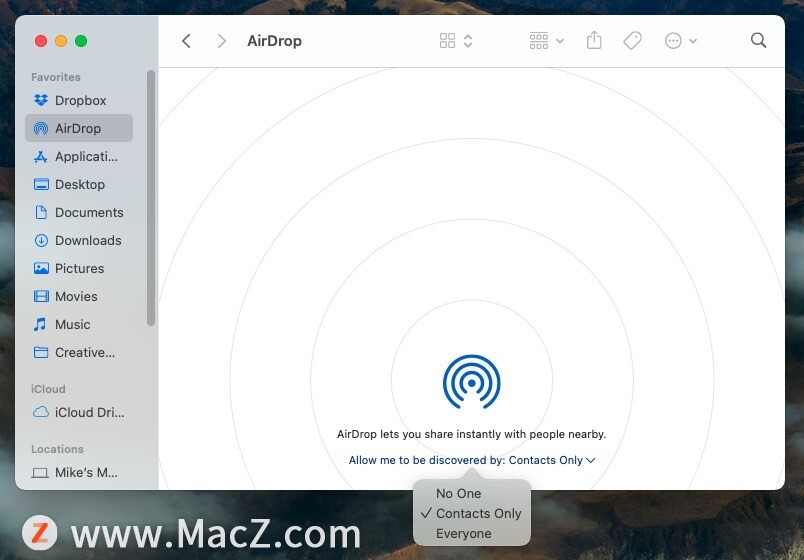 如何在苹果Mac上开启AirDrop？
