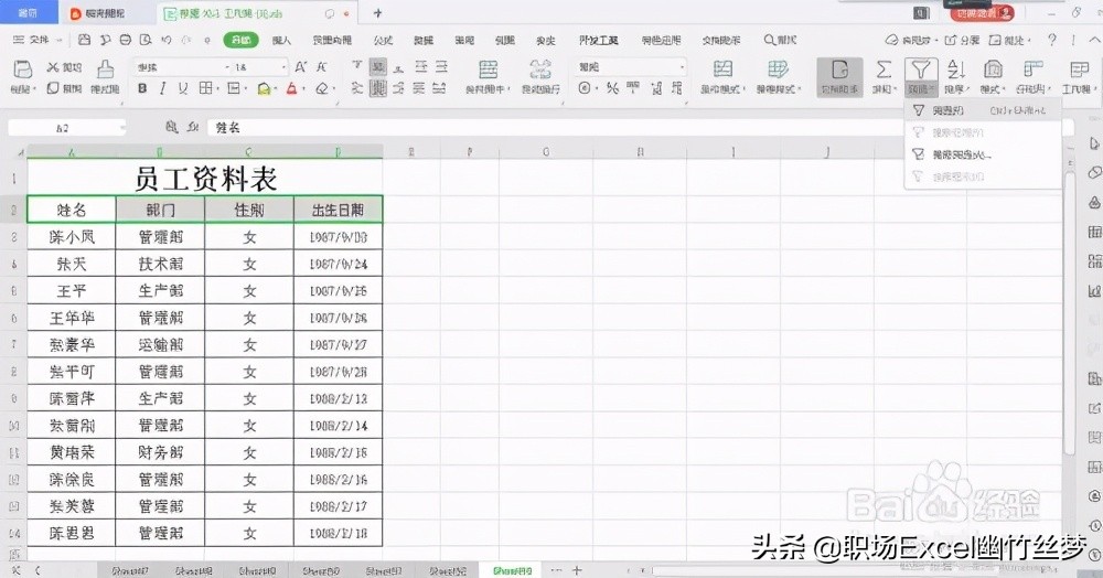 excel 小技巧 如何筛选及复制筛选后的数据