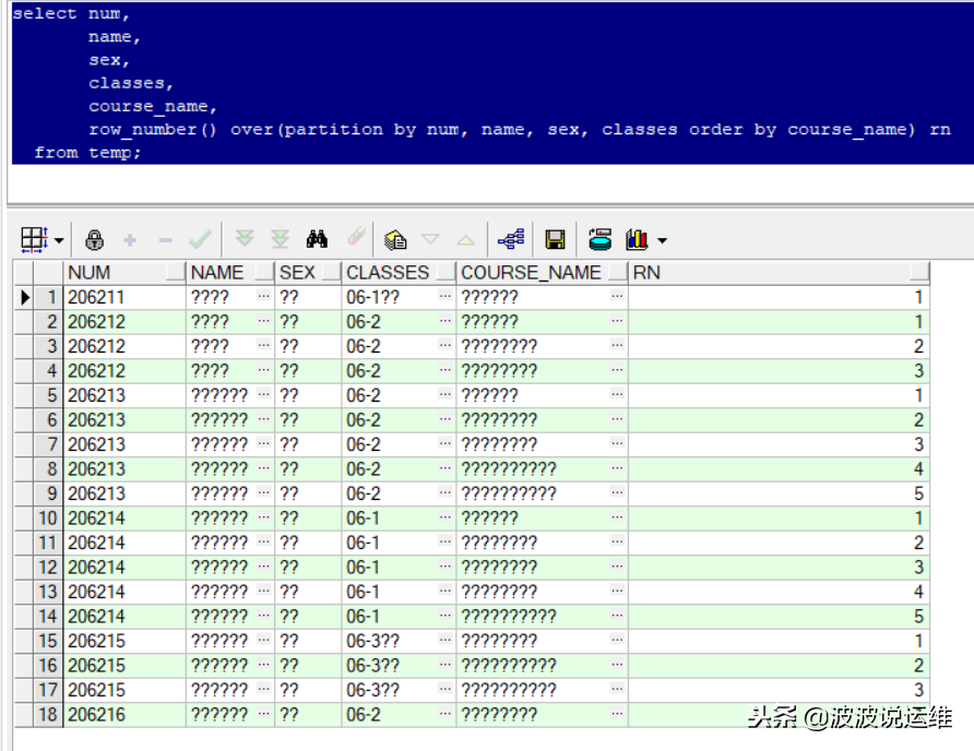用ORACLE分析函数decode实现行列转换