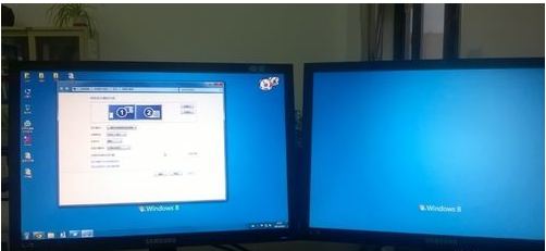 电脑一拖二显示器同屏方法