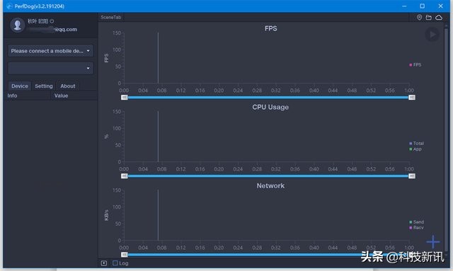 数码博主测评手机必备的帧率测试软件，QQ旗下PerfDog性能狗
