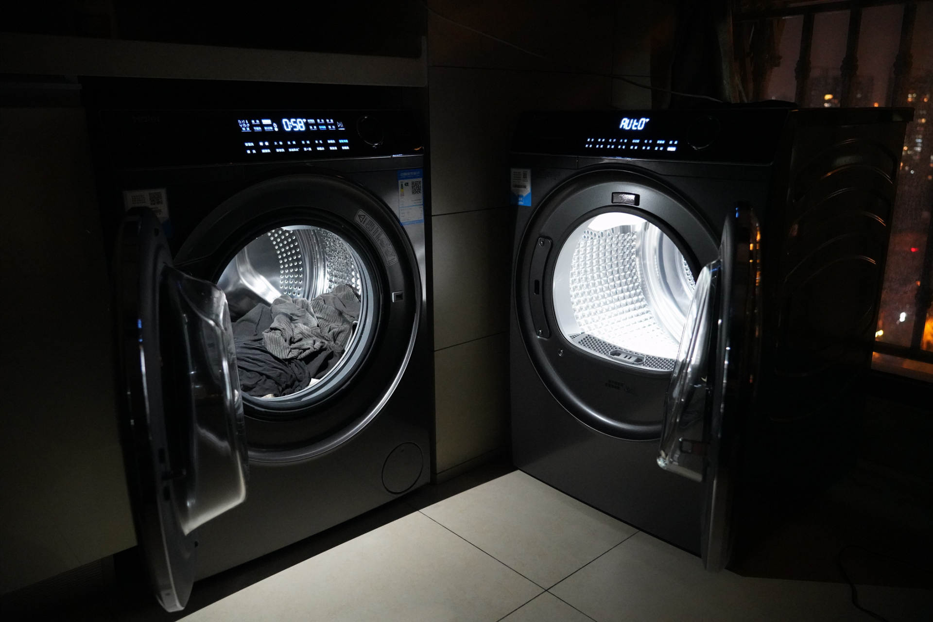 海尔纤美洗烘套装-超薄机身洗衣机+多重黑科技热泵干衣机使用分享