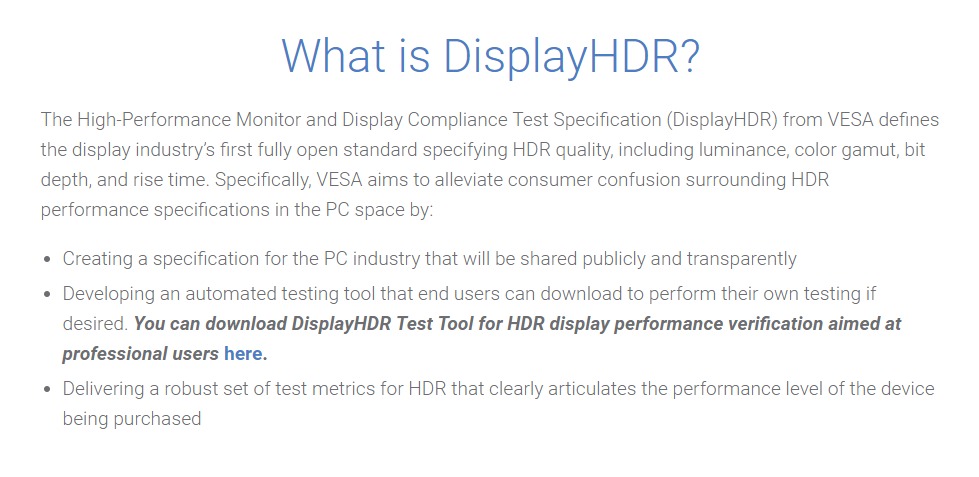 DisplayHDR测试工具公布，在家也能知道显示器素质如何