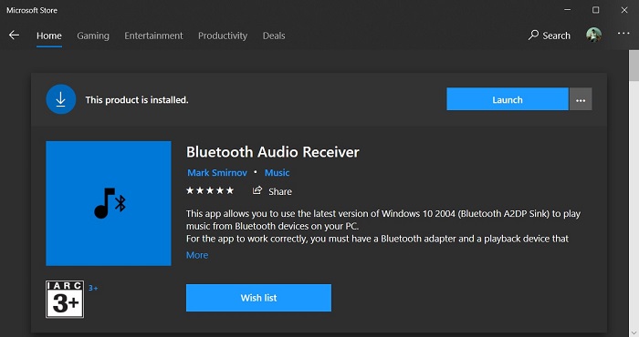 如何启用Windows 10的蓝牙A2DP音频接收器功能