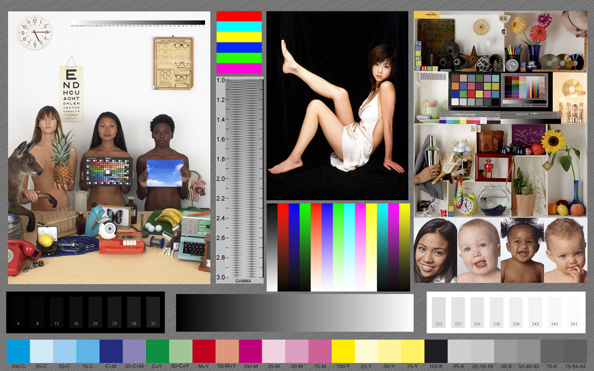 用于校准显示器的色彩与层次的校准图片，摄影必用资料