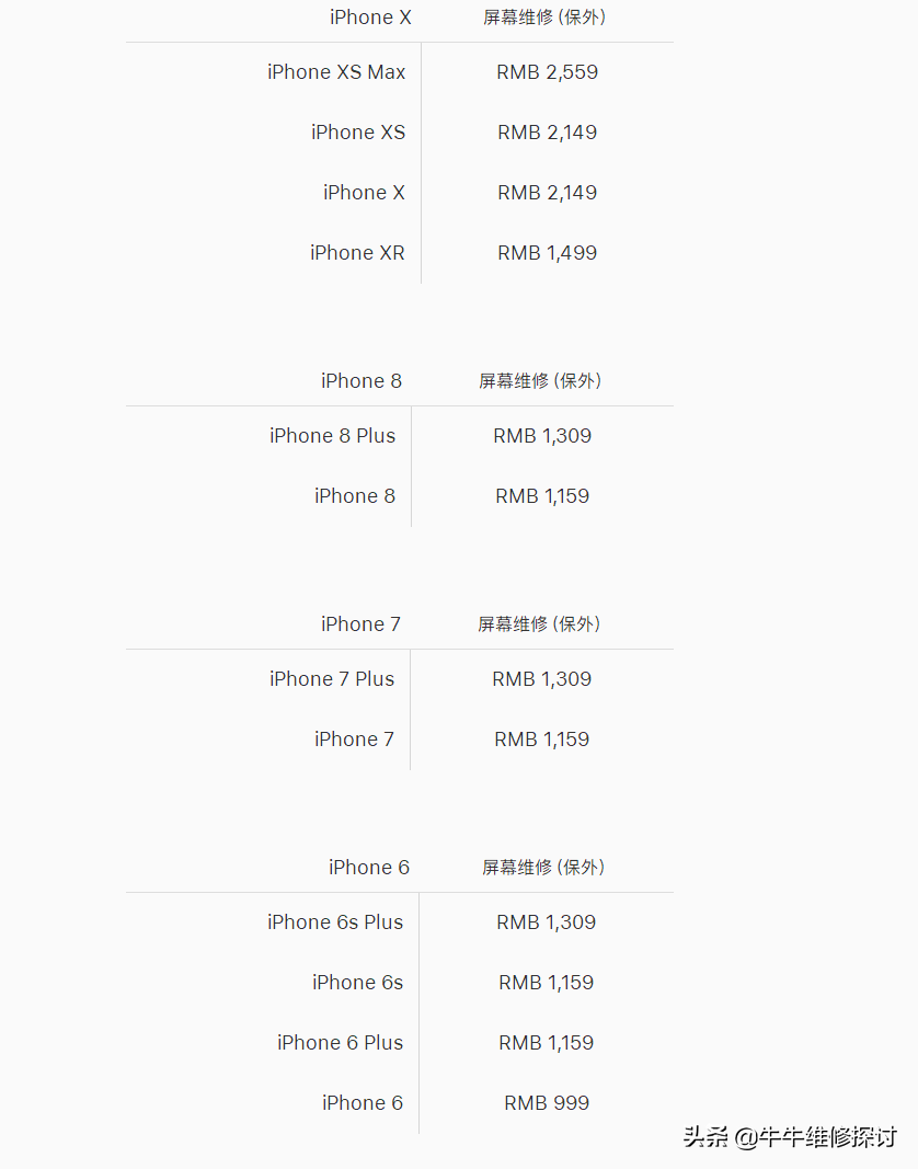 苹果iphone手机官方屏幕更换价格，别摔会老心疼的