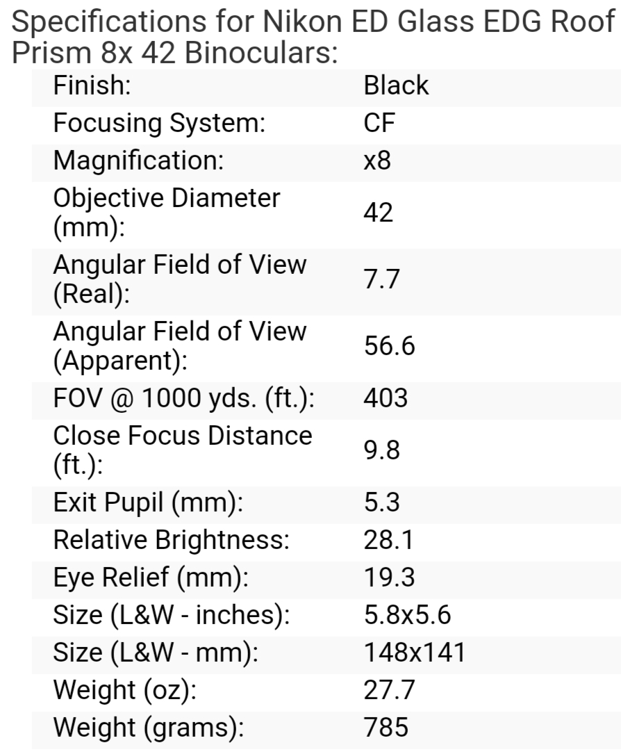 尼康 EDG 8x42望远镜评测