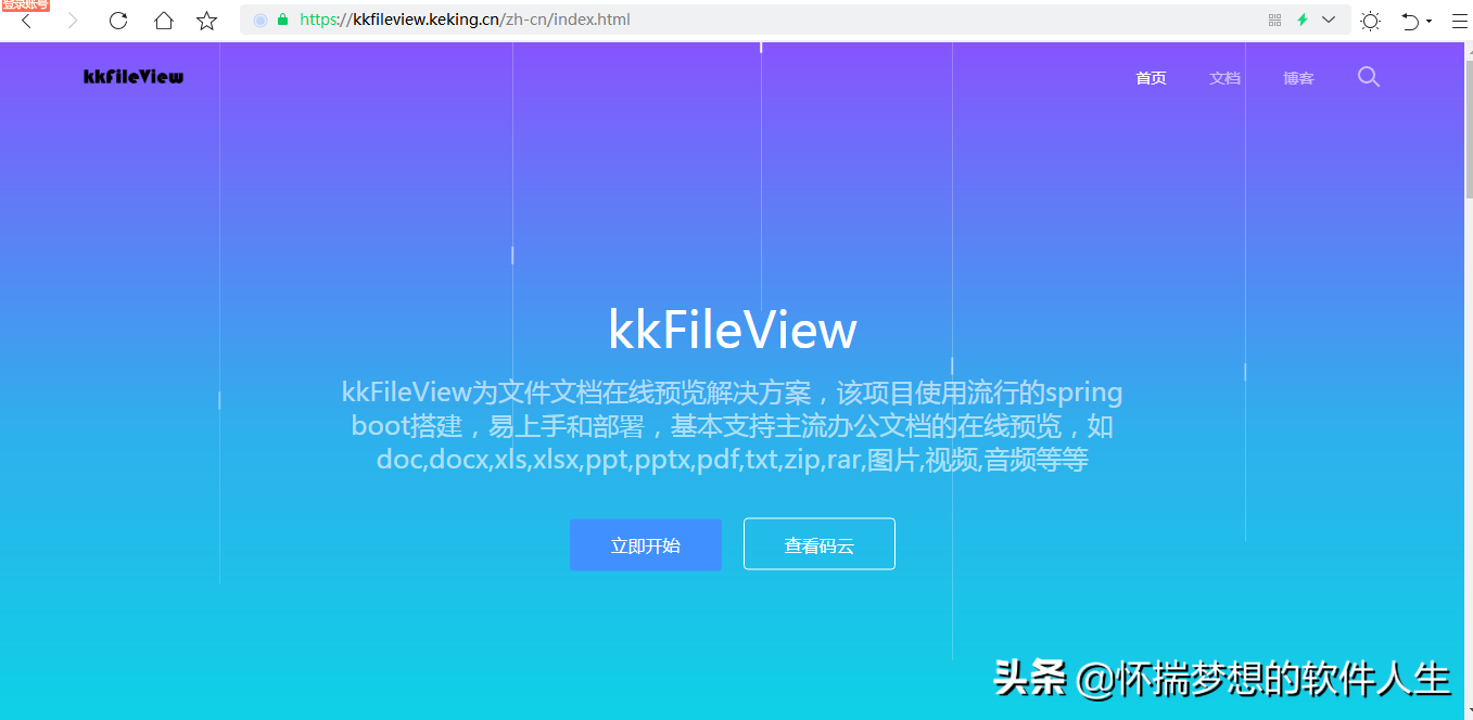介绍一款国产开源免费的在线文件文档预览的kkFileView