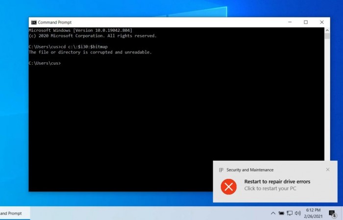 微软正测试补丁 修复NTFS磁盘损坏问题