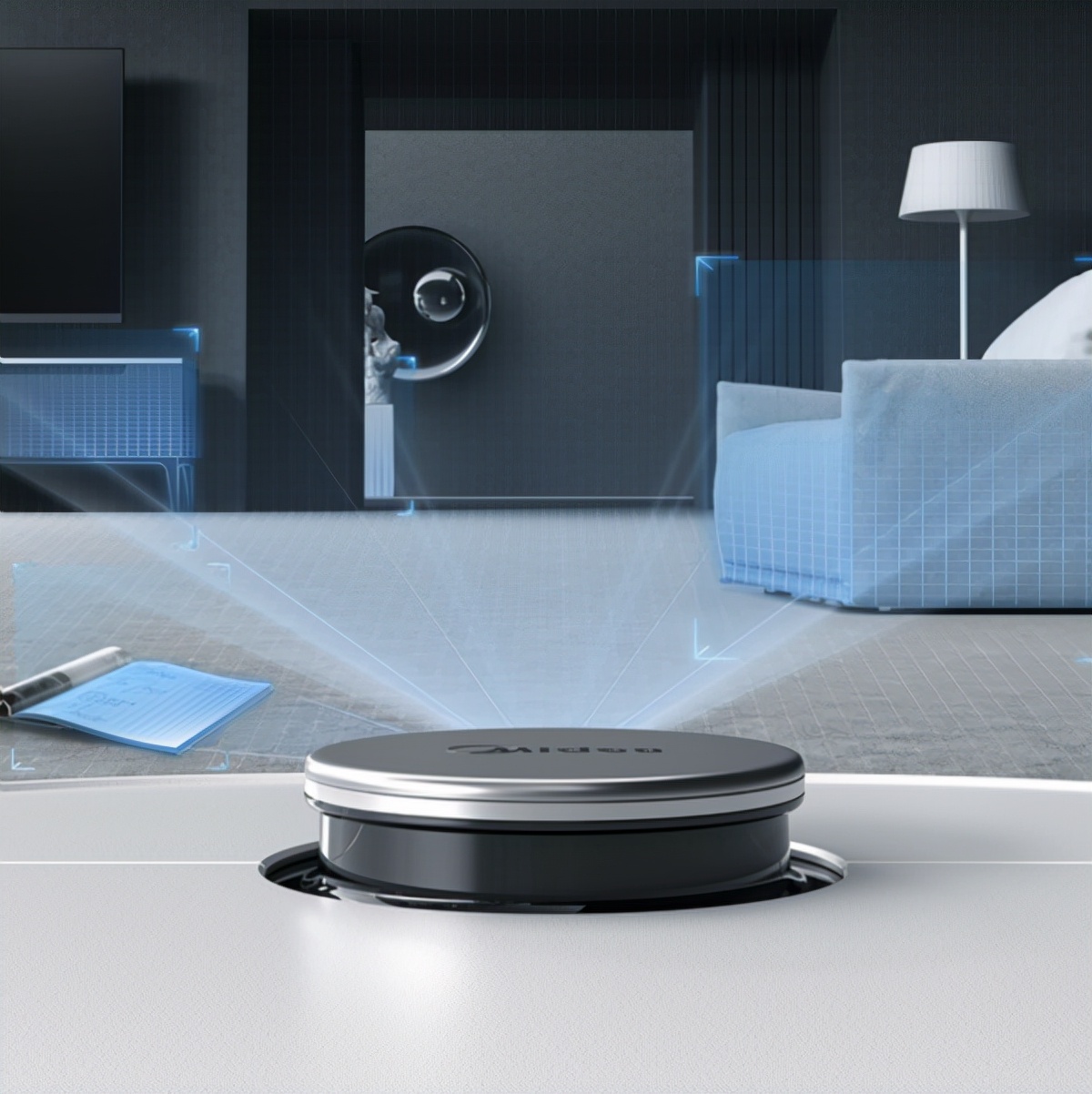 小编精选：美的 W11 智能扫拖机器人扫吸拖洗烘5合1 预约到手4299元