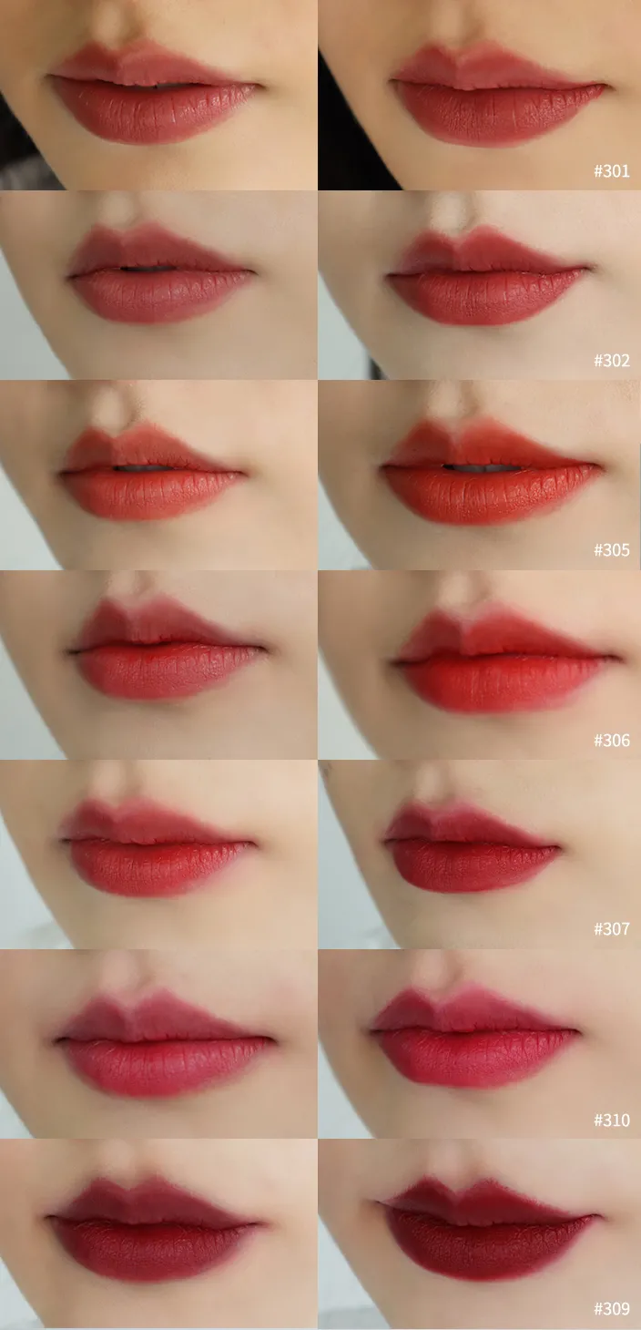 YSL圣罗兰小黑条口红试色，301、302、305、307绝对主打色