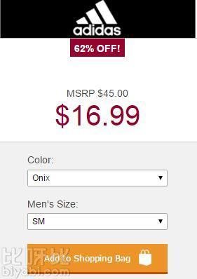 比呀比： adidas 阿迪达斯 男士无袖运动卫衣 $16.99