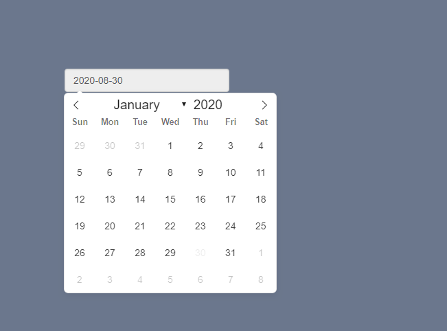 轻量级的、功能强大的没有依赖项的javascript日期选择器