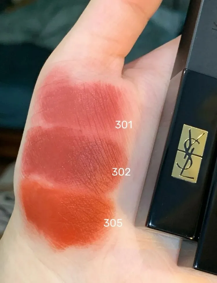 YSL圣罗兰小黑条口红试色，301、302、305、307绝对主打色