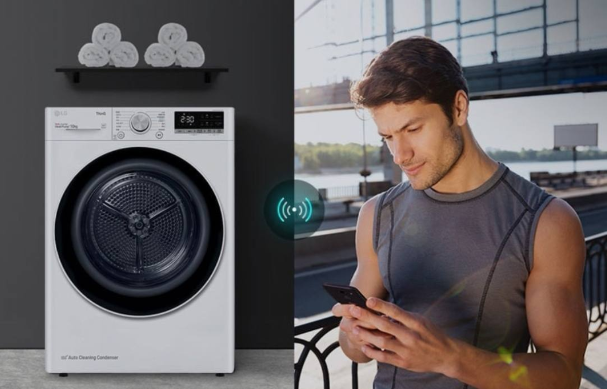 LG双变频热泵10Kg大容量干衣机，智能干衣感受品质生活