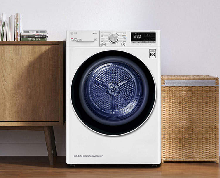 LG双变频热泵10Kg大容量干衣机，智能干衣感受品质生活