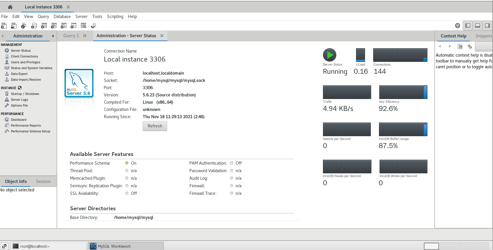 CentOs7下mysql使用图形化工具MySQL WorkBench管理数据库