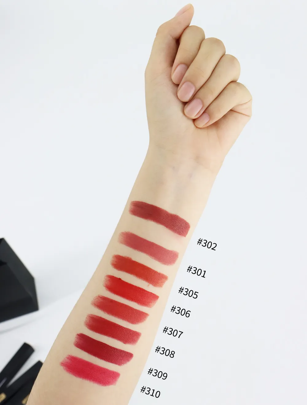 YSL圣罗兰小黑条口红试色，301、302、305、307绝对主打色