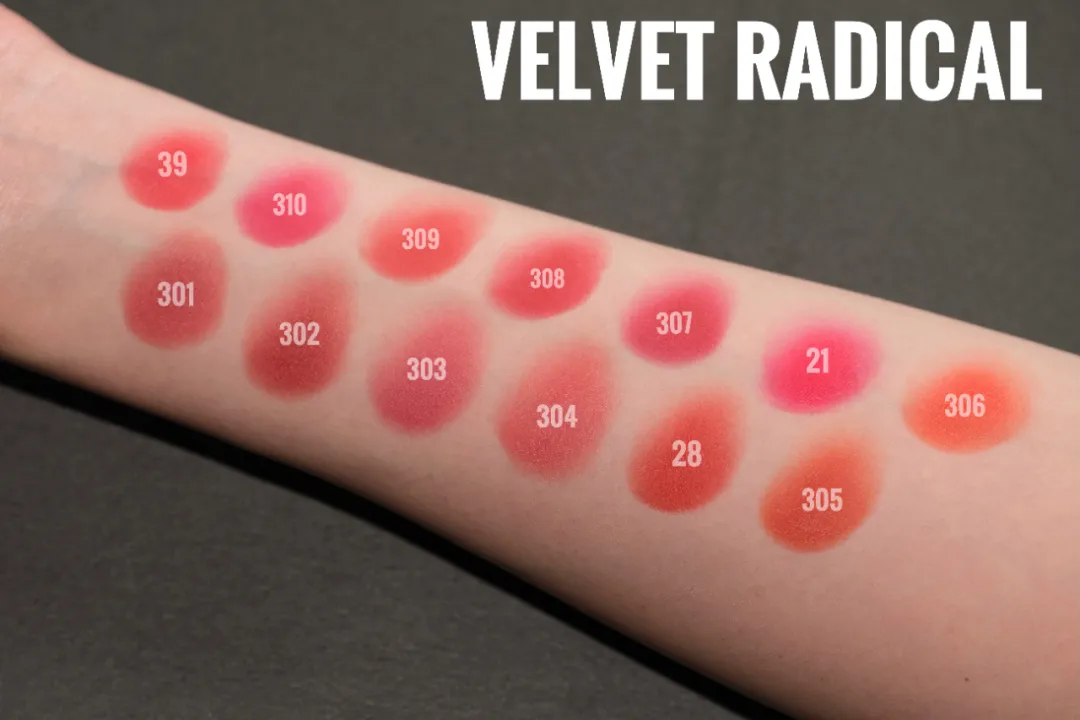 YSL圣罗兰小黑条口红试色，301、302、305、307绝对主打色