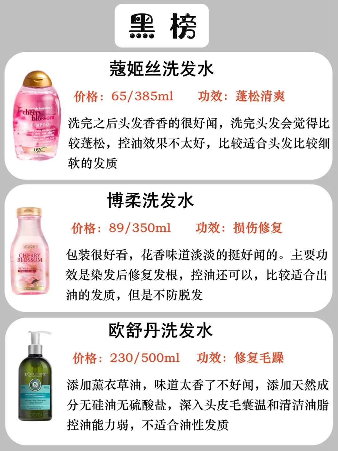 热门好用洗发水红黑榜