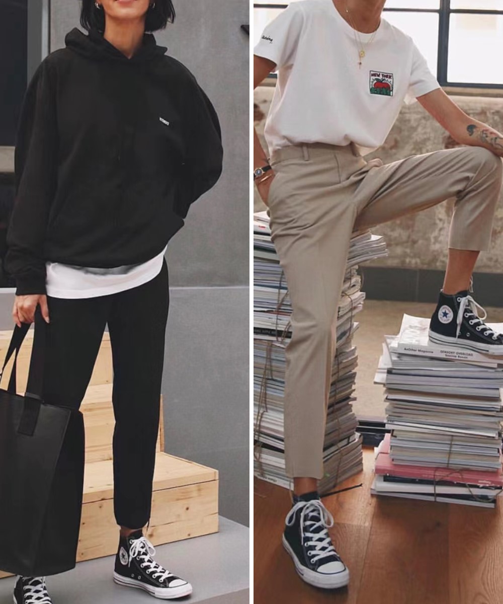 初春来一双“匡威鞋”，适合多种场合和风格，搭裙子裤子都好看