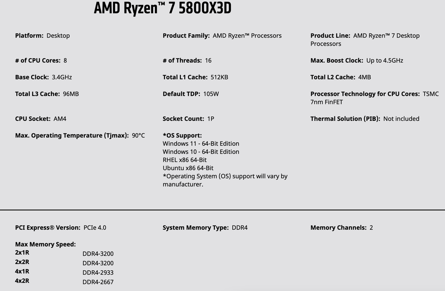 AMD 96MB 三级缓存CPU即将上市，技嘉主板增加对 R7 5800X3D 支持